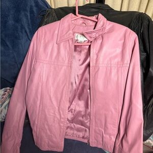 Vintage Pink Leather Women's Jacket